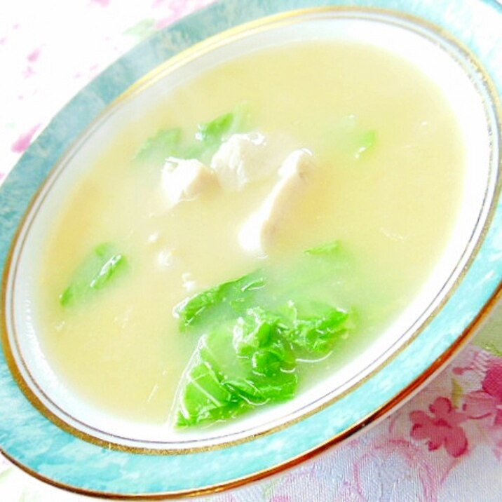 クリーム缶de❤鶏としろ菜の中華風スープ❤